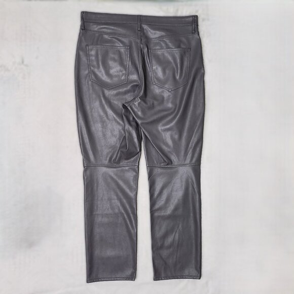Grey Faux Leather Pants For Ladies - Picture 3 of 11
